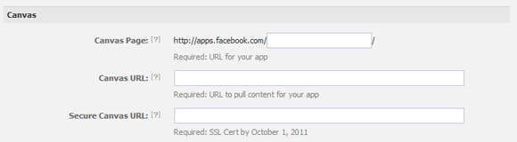 Specifying a secure canvas URL for a Facebook application